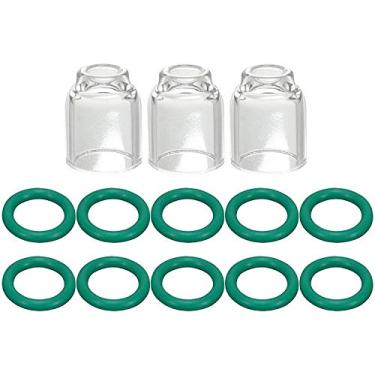 Imagem de RIVERWELD Pyrex Class Cup #5 (orifício de 5/16" e 8,0 mm) Anéis de vedação resistentes à temperatura para SR WP 9 17 18 20 25 26 tocha de soldagem TIG 13 peças