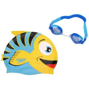 Imagem de Kit Infantil Óculos + Touca Fish Combo Azul - Speedo