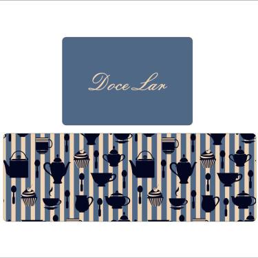 Imagem de Kit Tapete de Cozinha Emborrachado 2 peças