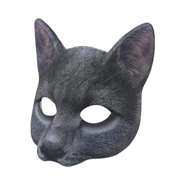 Imagem de Colaxi Máscara de cabeça de gato para halloween, adereços leves, animal, meia face, papéis, brincadeiras para festas, show, palco teatral, clubes de