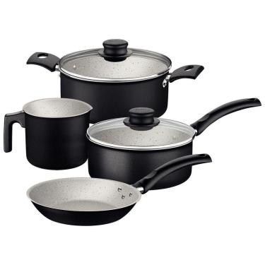 Imagem de Jogo De Panelas Turim Em Aluminio Com Revestimento Interno E Externo Em Antiaderente Star