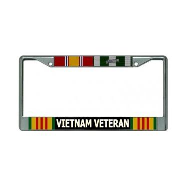 Imagem de Moldura cromada para placa de carro do Vietnã Veteran