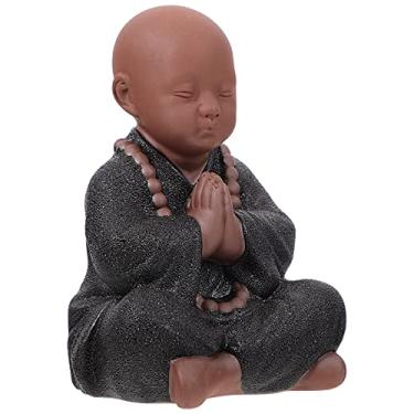 Imagem de Ornamentos Miniatura Bonecas de Cerâmica Monge Budista Chá Brinquedo Miniatura Jardim Zen Bebê Maitreya