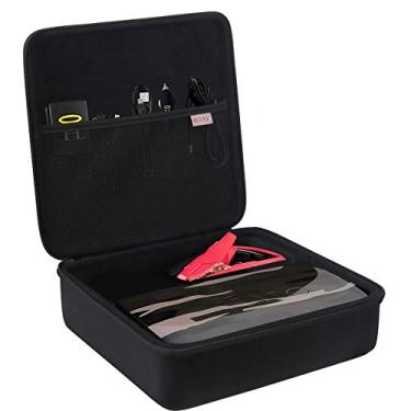 Imagem de BOVKE saco de transporte para Halo Bolt 44400 MWH carregador de laptop para bateria de telefone portátil para carro Jump Starter, adaptador de carregamento plug-in de malha grande, cabo, preto + preto