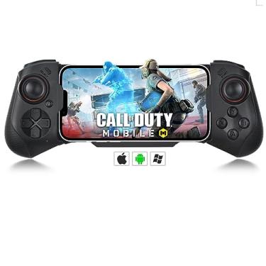 Imagem de arVin Wireless Gaming Controller for iPhone iOS Android PC, Bluetooth Gamepad Joystick for iPhone 15/14/13/12/iPad/MacBook/Samsung Galaxy S22/S21/S20 Ultra/Tablet/Call of Duty Mobile/Genshin Impact