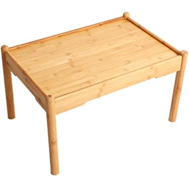 Imagem de Mesa de janela flutuante tatami dobrável mesa de centro pequena mesa de cabeceira baixa quarto comer sobremesa (cor: amarelo, tamanho: 60 * 40 * 36 cm) (amarelo 50 * 30 * 36 cm)