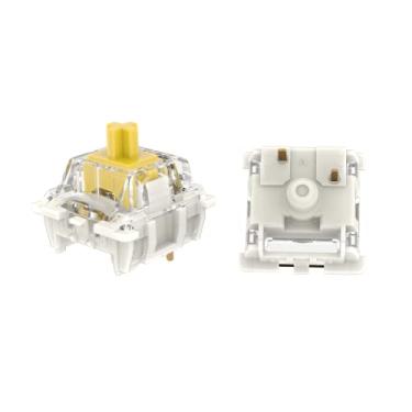 Imagem de KPREPUBLIC Interruptor Gateron G Pro 3.0 V3 Pro 3 Vermelho Marrom Preto Prateado Branco SMD RGB Linear Tátil para Teclado Mecânico Pré-Lubrificado (G Pro 3.0 Yellow Switch X90)