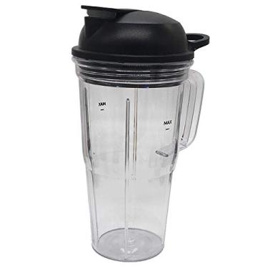 Imagem de Pote pessoal de reposição Juicer copo com alça de 680 g, compatível com NutriBullet Blender Combo 1200W (NBF10500/NBF70500/ZNBF30400Z/ZNBF30500Z/NBF50400) (2, 1 x copo de 680 g + 1 tampa )