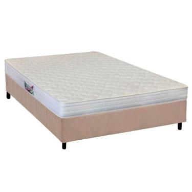 Imagem de Cama Box Casal: Colchão Ortopédico Herval AG65 Frontier + Base CRC Suede Clean(138x188)