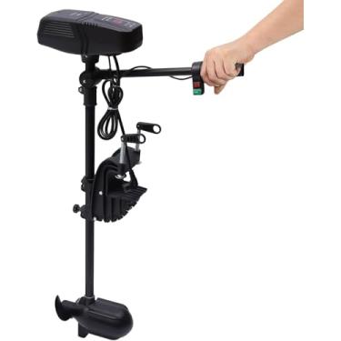 Imagem de Motor de pesca elétrico 260 libras Motor de barco a motor elétrico 48 V Motor de popa de barco Motor de popa, 2300Rmp 1400W Ajuste de altura do motor elétrico 360 ° até para barcos inflados,