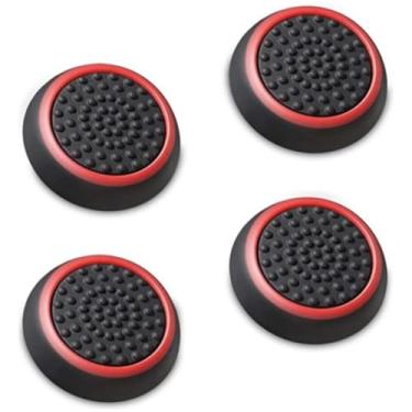 Imagem de Kit 4 Grip (2 Pares) Cores Protetor Analógico Silicone Controle Joystick Polegar Compatível Com PS4 PS5 Xbox Nintedo Switch Desempenho (Vermelho)