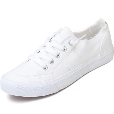 Imagem de Obtaom Tênis feminino Play Fashion branco lavado e lona leopardo sem cadarço, Cor branca lavada, 37