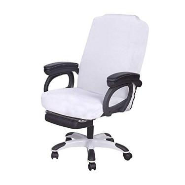 Imagem de SARAFLORA Capa para cadeira de escritório - grande, branca - capa de cadeira de computador removível para cadeira de escritório com zíper para cadeira giratória universal, capa de cadeira de mesa com