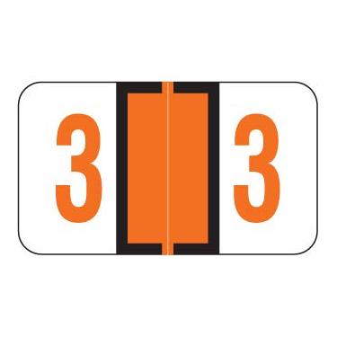 Imagem de Doctor Stuff - File Folder Labels, Number 3, JETER 6190 Match - JXNM Series Chart Stickers, Dark Orange, 15/16" x 1-5/8", #3, 500/Roll