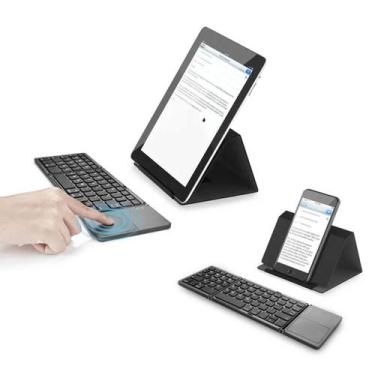 Imagem de Mini Teclado Sem Fio Dobrável Abnt Ç Português Bt Teclado - CODATECH