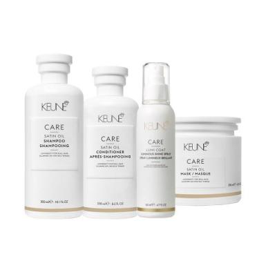 Imagem de Kit Keune Care Satin Oil Shampoo Condicionador Mask Lumi (4 produtos)