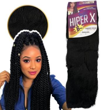 Imagem de Cabelo Jumbo Tranças  Hiper X Jumbão 400 gramas - Brunette, PRETO #1