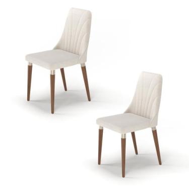 Imagem de Kit 2 Cadeiras Loren com Pés em Madeira Maciça - Província