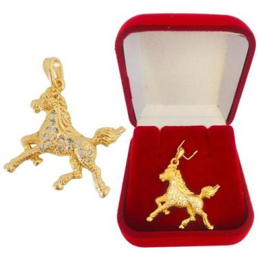 Imagem de Pingente Feminino Cavalo Peão Country Semijoia Banhado a Ouro 18k - Di