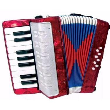 Imagem de Acordeon Sanfona Gaita Infantil 8 Baixos Brinquedo Crianças - toys