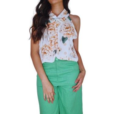 Imagem de Regata Florida Branca - Hyun Fashion, M