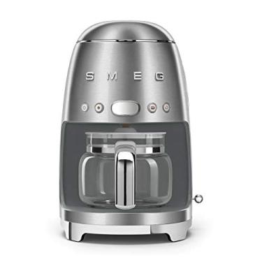 Imagem de Smeg Máquina de café programável estilo retrô 1950 com 10 xícaras (aço inoxidável), grande