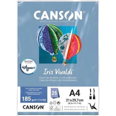 Imagem de Papel Canson Iris Vivaldi A4 185g 25 Folhas Sortidos Água