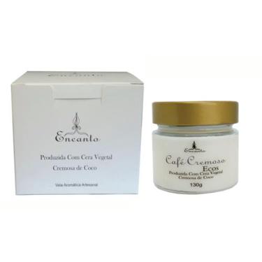 Imagem de Vela Aromática de Café Cremoso Artesanal Cera de Coco  Perfumada 130gr