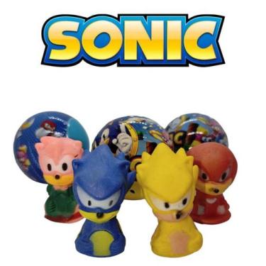 Imagem de 16 UN Brinquedo Sonic. Lembrancinha para Festa Sonic. Kit Festa Sonic.