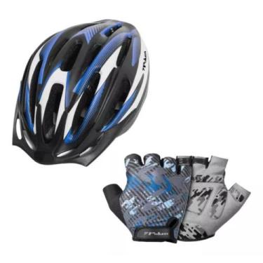 Imagem de Kit Ciclismo Profissional Com Luva + Capacete Com Led - Poker