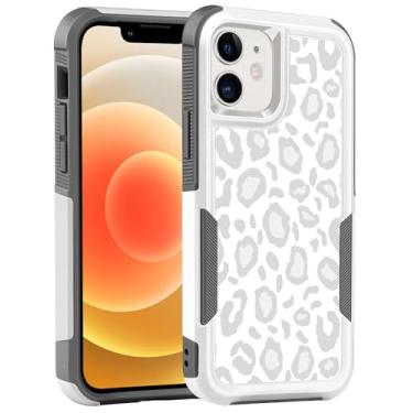 Imagem de LOQUPE Capa projetada, resistente, resistente, leve, fina, à prova de choque, capa protetora para iPhone 12/12 Pro 6,1 polegadas, mulheres meninas, estampa fofa de oncinha branca