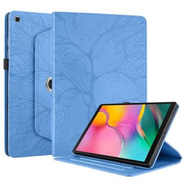 Imagem de TIPOYOROO Capa giratória para Samsung Galaxy Tab A 10.1 2019 (SM-T510/T515) Capa de couro PU leve com suporte para caneta para Galaxy Tab A 10,1 polegadas versão 2019 - Turquesa