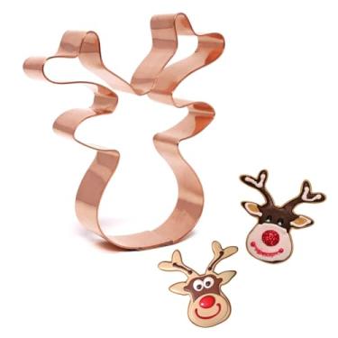 Imagem de Cortador de biscoito de Natal com rosto de rena do Papai Noel