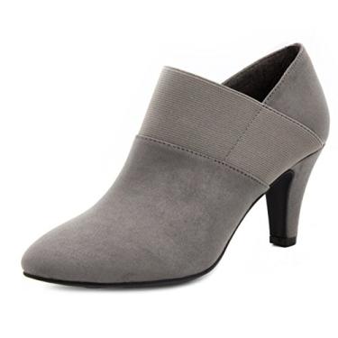 Imagem de LONDON FOG Botins femininos com salto Bobbie, Cinza, 38
