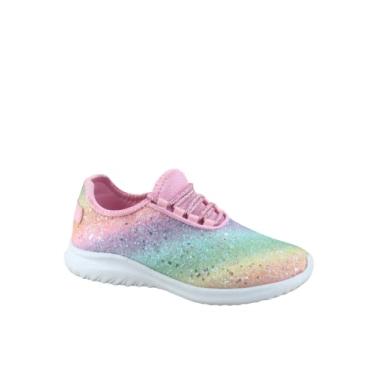 Imagem de TZ Tênis infantil feminino moderno com glitter, sem cadarço, casual, caminhada, Multicor multicolorida, 15