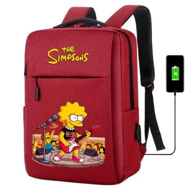 Imagem de Mochila USB Escolar Estampa Infantil Simpsons Notebooks, Trabalho Esco