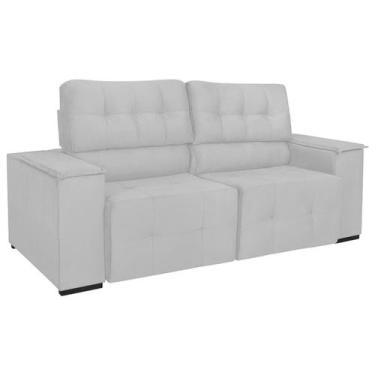 Imagem de Sofá Cama Retrátil Sala Vicenza 175cm Suede - Doce Sonho Móveis, Branc