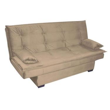 Imagem de Sofá-Cama 3 Lugares Esmeralda Veludo Capuccino - Matrix