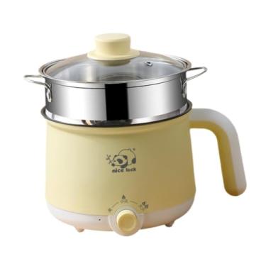 Imagem de Generic Multifuncional Mini Cooker Pot Noodles Cooker 2 Gear Antiaderente Raman Cooker Portable Cooking Pot para Mingau Ovos Bolinho, Vaporizador de aço