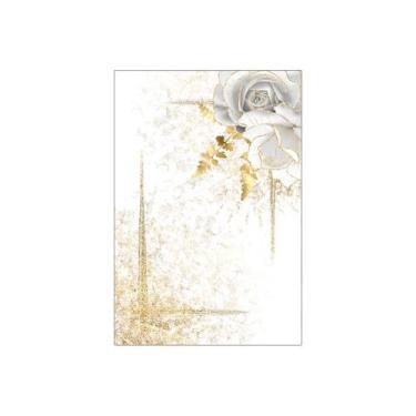 Imagem de Painel De Festa Vertical 1,50 x 2,20 - Dourado com Flores Brancas 060 