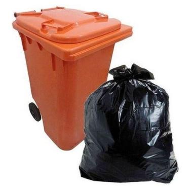 Imagem de Kit 5 Pts Saco Lixo Preto Reforçado 300 Litros Para Lixeira - HIGIPACK