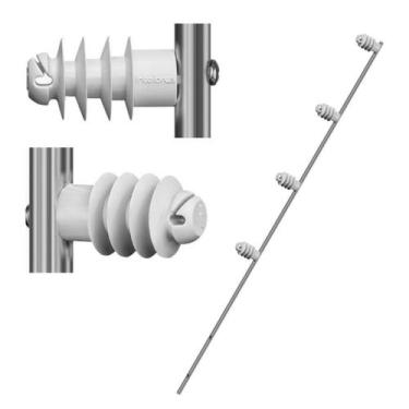 Imagem de 10 Haste Chata 4 isoladores Para Cerca Elétrica Intelbras
