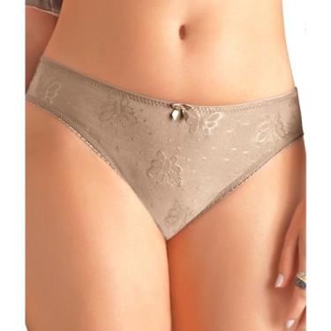 Imagem de Calcinha Tanga Duloren 128.547 Microfibra Laterais Largas, M, Beige fo