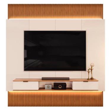 Imagem de Painel Para TV 85 Pol Canelado Extensível Piso ao Teto D04 Off White/F