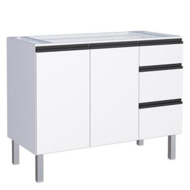 Imagem de Gabinete de Aço Para Pia 120 Gaia 3G Flat Cozimax Branco 