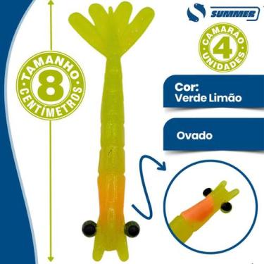 Imagem de Kit Com 4 Camarão Artificial para Pesca Várias Cores 8cm - Summer, Ver