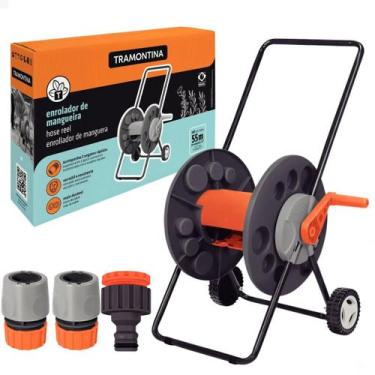 Imagem de Carrinho Suporte Enrolador De Mangueira 55m Tramontina Presente para M