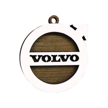Imagem de Pacote 50 Chaveiros 3d Marca Volvo 4cm Mdf Madeira Decorada - ATACADÃO