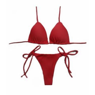 Imagem de Conjunto de biquini cortininha com bojo Biquini fio dental - RAYS MODA
