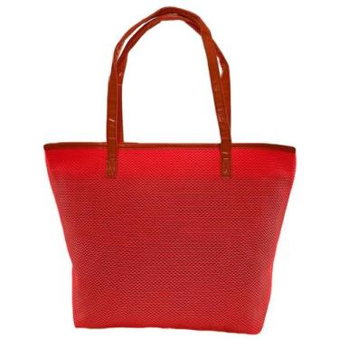 Imagem de Bolsa Feminina Neon Laranja Premium Luxo Alça Piscina Praia Viagem Res